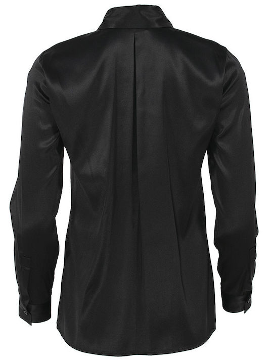 Elisabetta Franchi Women's Silky Long Sleeve Shirt Black