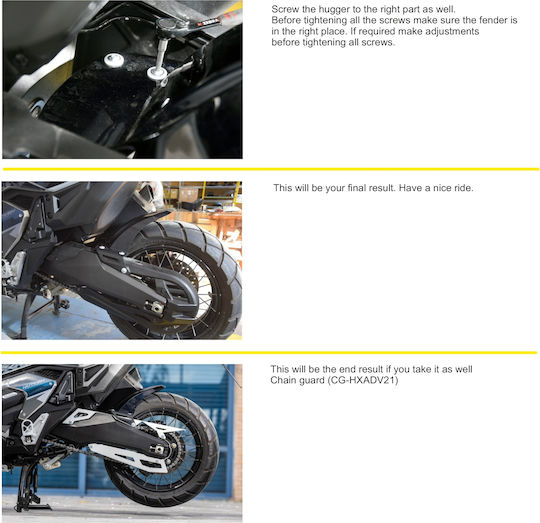 C-Racer Πίσω Φτερό Πίσω Τροχού Μοτοσυκλέτας για Honda X-ADV 750 Μαύρο