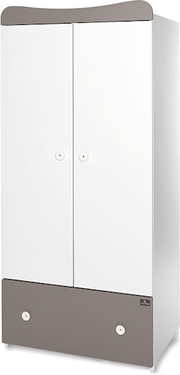 Exclusive Zwei Türen Schrank mit 1 Schublade Weiß 80x57x178cm