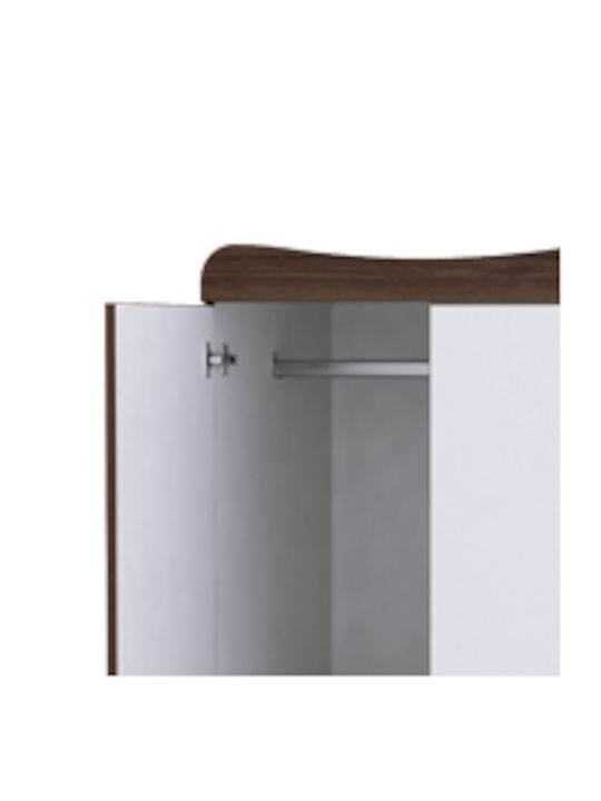 Exclusive Two Door Wardrobe with 1 Drawer White/Coffee 80x57x178cm