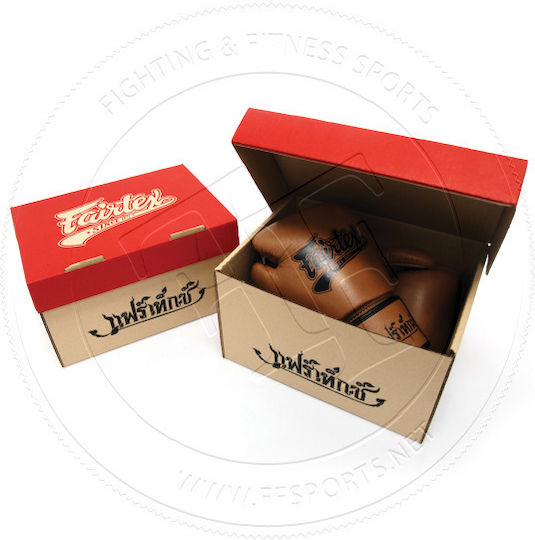 Fairtex Boxing Gloves made of Synthetic Leather for Match Brown
