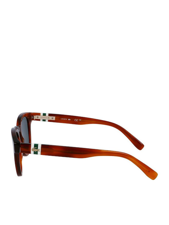 Lacoste Women's Sunglasses with Brown Tartaruga Plastic Frame and Gray Lens L6006S-218