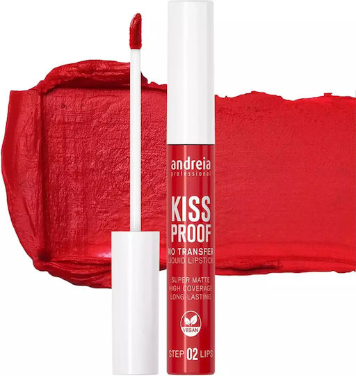 Andreia Professional kiss proof Long Lasting Lichid Ruj Mat Seductive Red 02 8ml