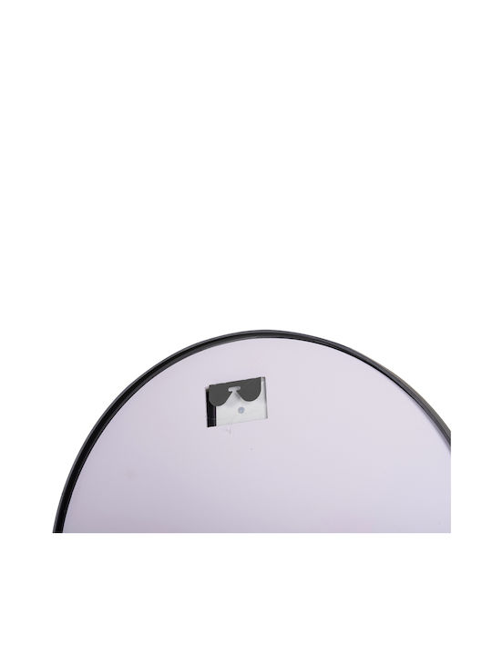 HomeMarkt Oglindă de Perete cu Negru Ramă din Metalic & Iluminare LED Diametru 60cm 1buc