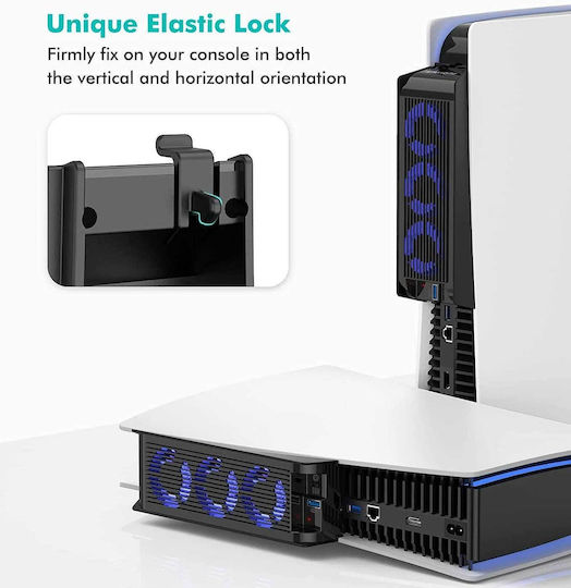 KIWIHOME DSP-829 Cooling System for PS5 in Black color