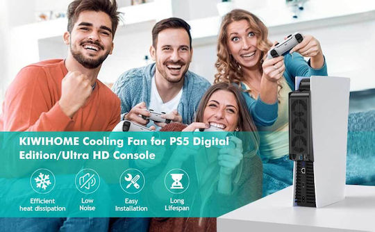 KIWIHOME DSP-829 Cooling System for PS5 in Black color