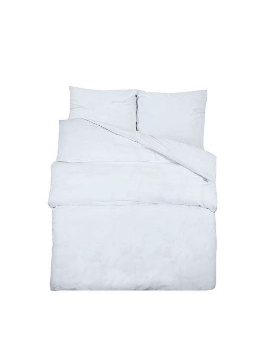 vidaXL Double Duvet Cover Set with Pillowcases 200x220 White