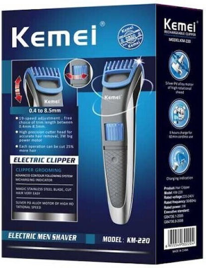 Kemei Set Wiederaufladbar Haarschneidemaschine Schwarz KM-7933