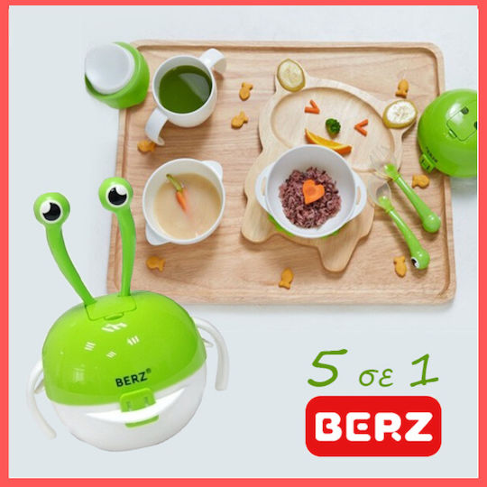 Berz Σετ Φαγητού από Πλαστικό Πράσινο 8τμχ