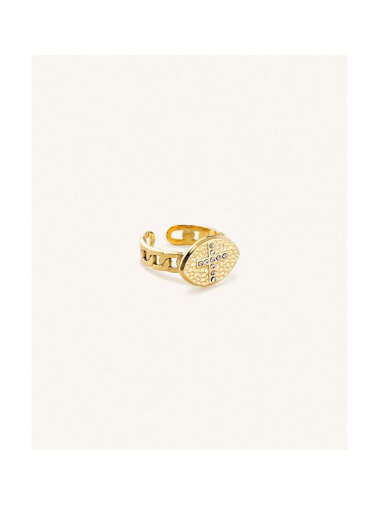 StanStefan Σταυρό Sienna Women's Ring with Zircon from Steel Gold Plated