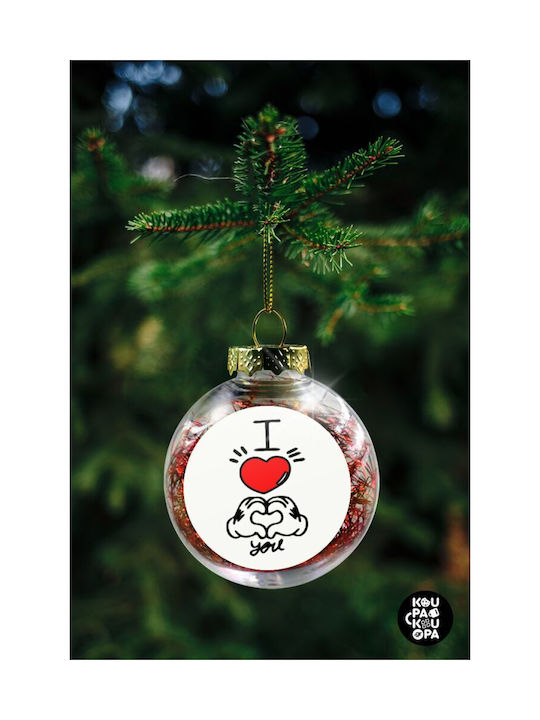 Weihnachtshänger Kugel Ornament Plastik Rot 8cm