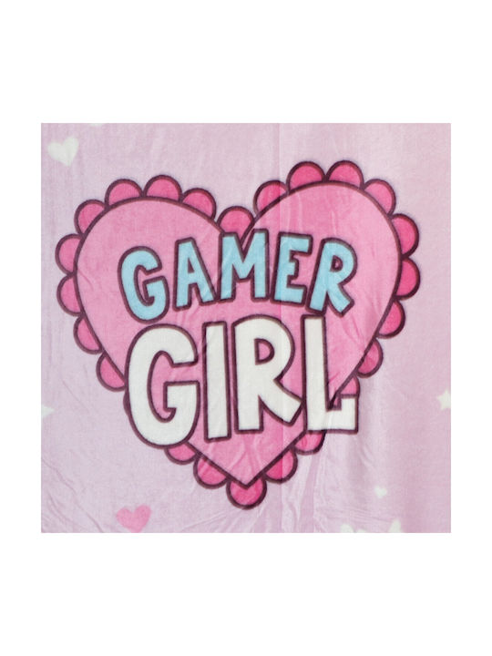 Blanket Fleece Gamer Girl Pink 130x170cm