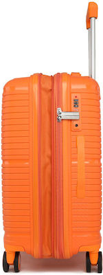 Amber Medium Travel Suitcase Orange with 4 Wheels Height 65cm.