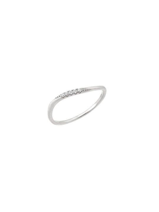 Senza Women's Ring Small Wedding Ring with Zircon from Silver