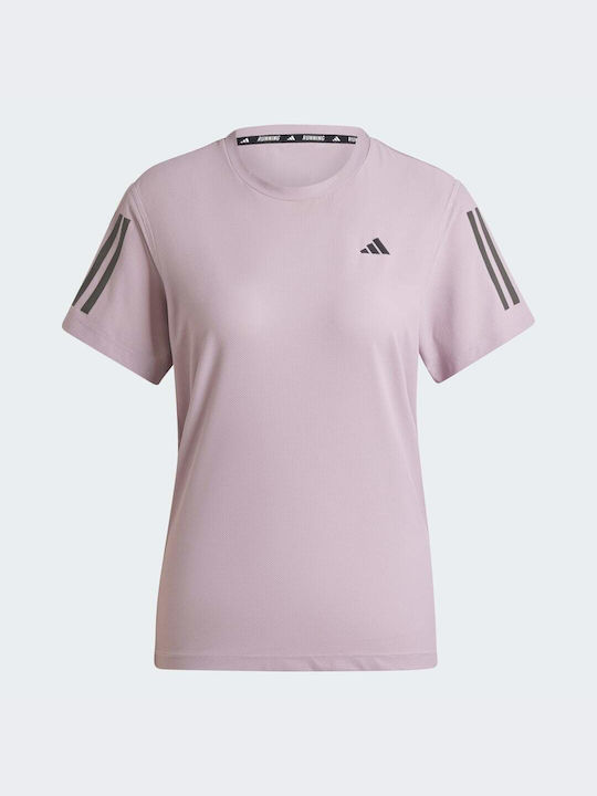 Adidas Own Herren Sport T-Shirt Kurzarm Lila