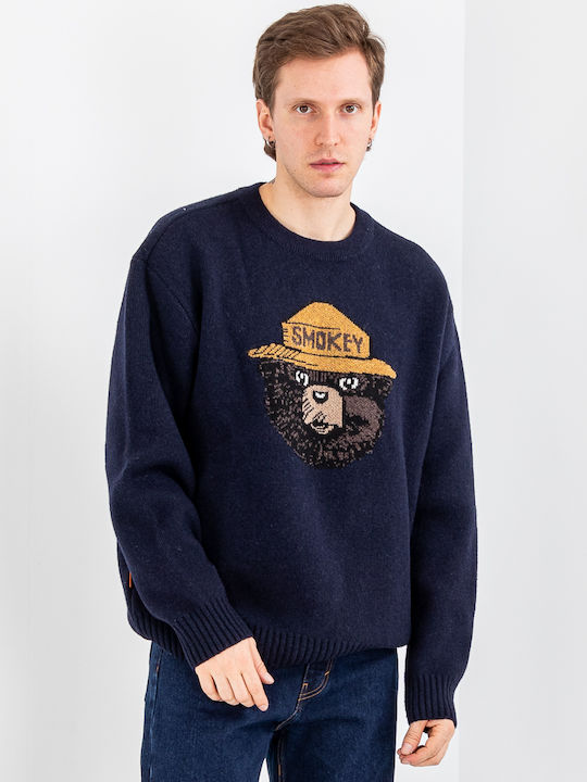 Element Smokey Bear X Men's Long Sleeve Sweater Navy Blue