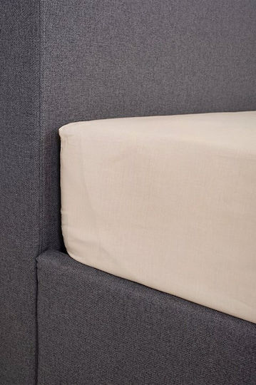 Biokarpet Σεντόνι Home View Λάστιχο Ecru-μονό 120x200cm +35cm
