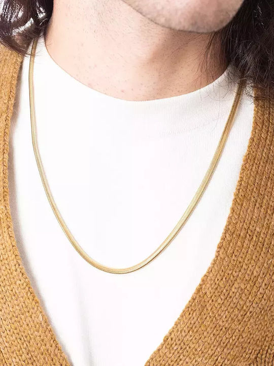 Oxzen Chain Neck Snake Gold-plated Thin Thickness 4mm