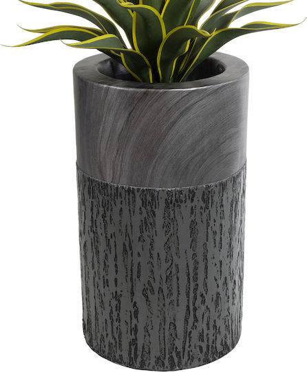 GloboStar Artificial Garden Pisa Κασπώ Πολυεστερικό Γκρι με Βάση 36x36x60εκ.