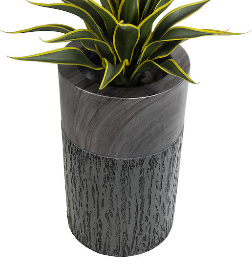 GloboStar Artificial Garden Pisa Κασπώ Πολυεστερικό Γκρι με Βάση 36x36x60εκ.