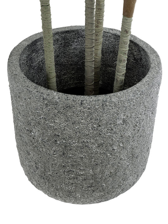 GloboStar Artificial Garden Erice Planter Polyester Gray with Stand 25x25x23cm.