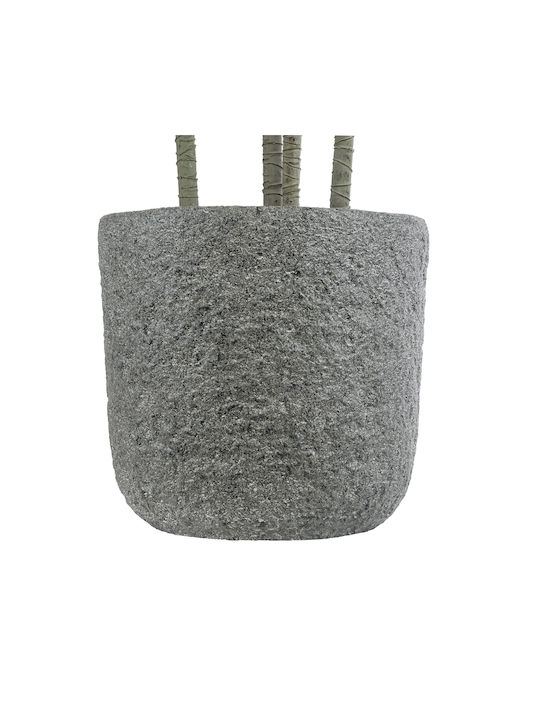 GloboStar Artificial Garden Erice Planter Polyester Gray with Stand 25x25x23cm.