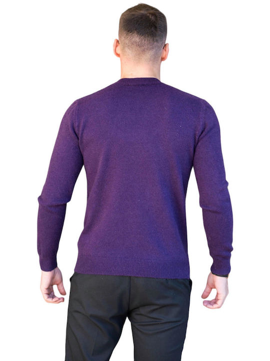 Bread and Buttons Men's Long Sleeve Sweater Purple