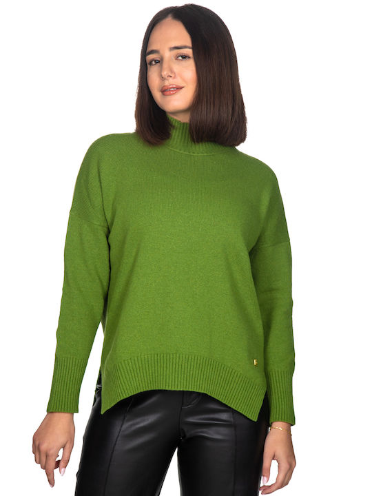 Vera Women's Long Sleeve Sweater Woolen Green 12858.