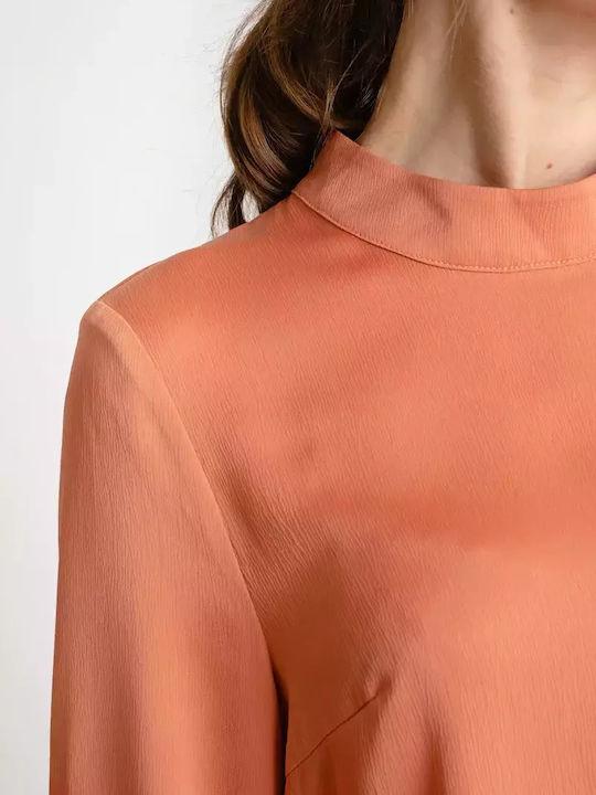 Women's Blouse Long Sleeve Rust.
