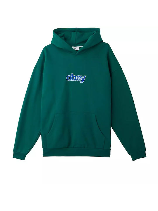 Obey Extra Heavy Hanorac pentru bărbați cu glugă Aventurine Green