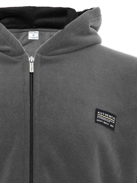 Men's Fleece Jacket Hooded Gray