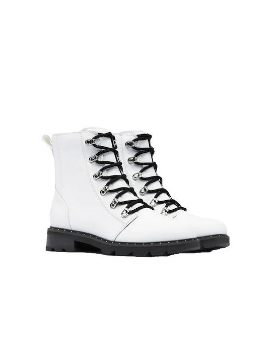 Sorel Lennox Piele Ghete dama Alb