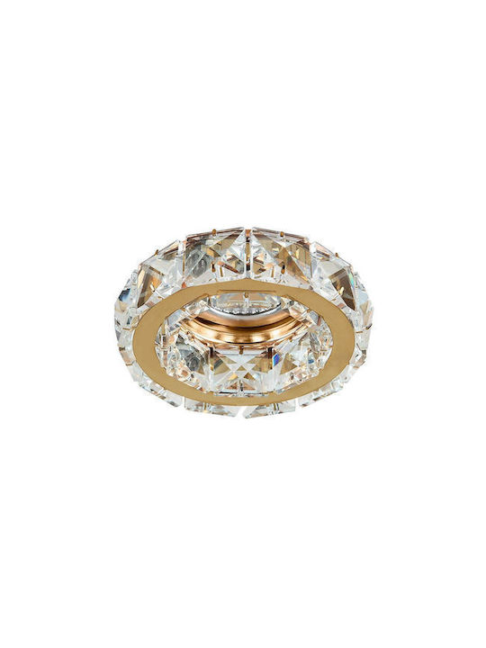 Round Crystalline Recessed Spot with Socket GU10 in Gold color