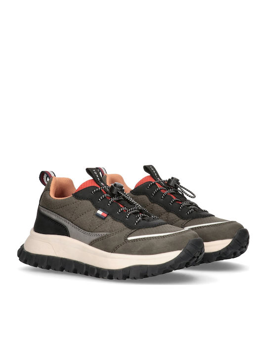 CUT LACE-UP Kids Sneakers Green