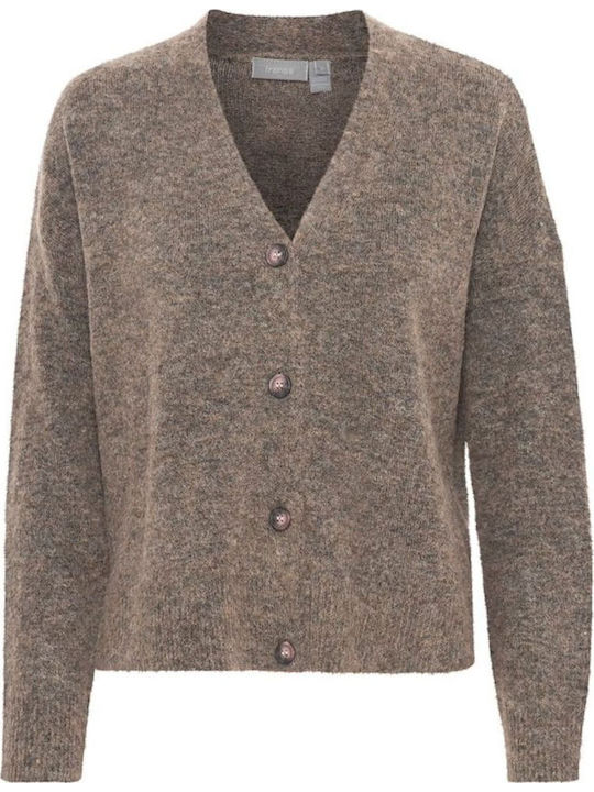Women's Cardigan with Buttons Brown