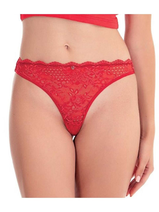 Berrak Baumwolle Damen Slip mit Spitze Red