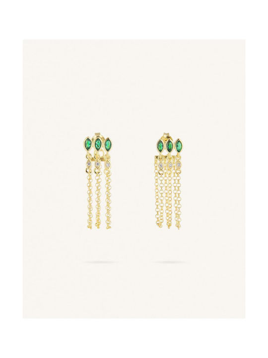 StanStefan Set Earrings made of Silver Gold Plated with Stones