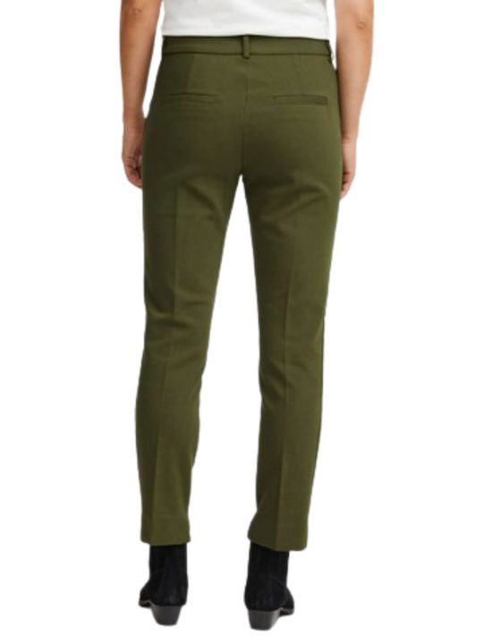 Fransa Women's Fabric Capri Trousers Green