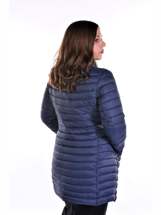 Raiden Women's Short Puffer Jacket for Winter Blue.