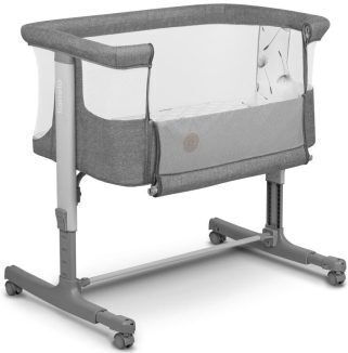 Lionelo Λίκνο Aurora με Στρώμα, Πλαϊνό Άνοιγμα και Ρόδες Gray Graphite