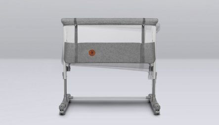 Lionelo Λίκνο Aurora με Στρώμα, Πλαϊνό Άνοιγμα και Ρόδες Gray Graphite