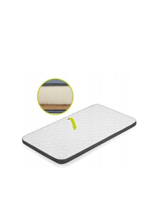 Lionelo Λίκνο Aurora με Στρώμα, Πλαϊνό Άνοιγμα και Ρόδες Gray Graphite