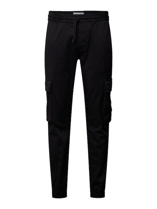 Trousers Cargo Elastic in Skinny Fit Black