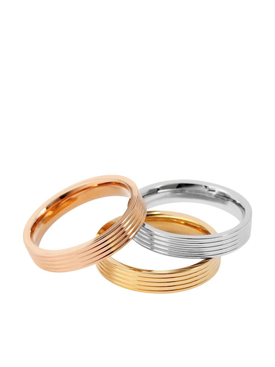 Akzent Set Damen Ringe aus Stahl Vergoldet