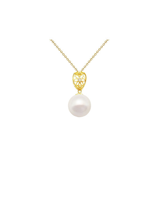 Margaritari Charm from White Gold 18k with Pearls