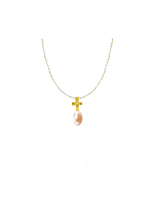 Margaritari Charm Amulet from Rose Gold 18k with Pearls