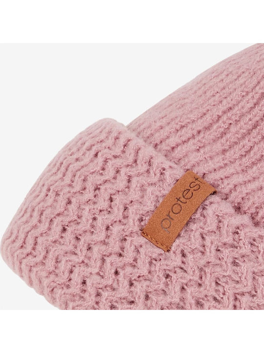 Beanie Unisex Σκούφος Πλεκτός σε Ροζ χρώμα