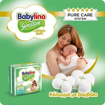 Babylino Sensitive Sensitive Cotton Soft 1+1 Πάνες με Αυτοκόλλητο No. 1 για 2-5kg 52τμχ
