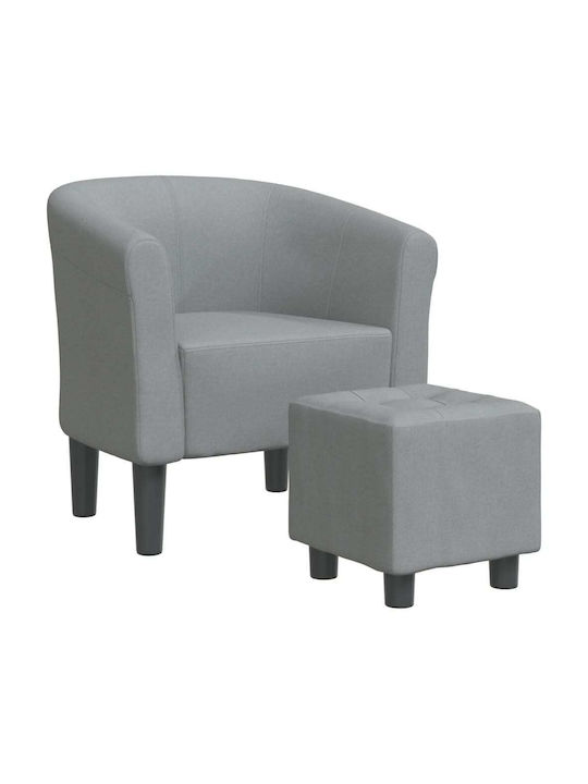 Barrel Sessel mit Fußhocker Light Grey 70x56x68cm