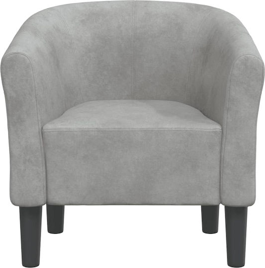 Barrel Sessel Samt Light Grey 70x56x68cm